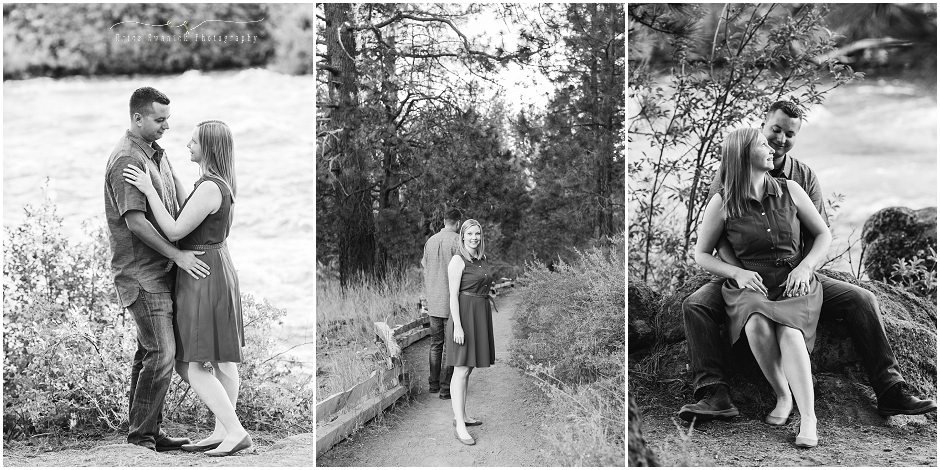 Black and white engagement wedding photography in Bend, OR. 