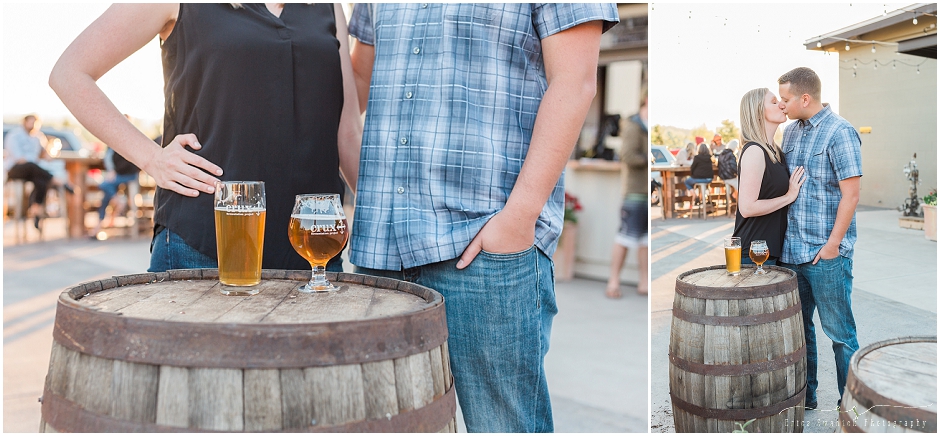 Lovely brewery engagement photos at Crux in Bend, OR. 