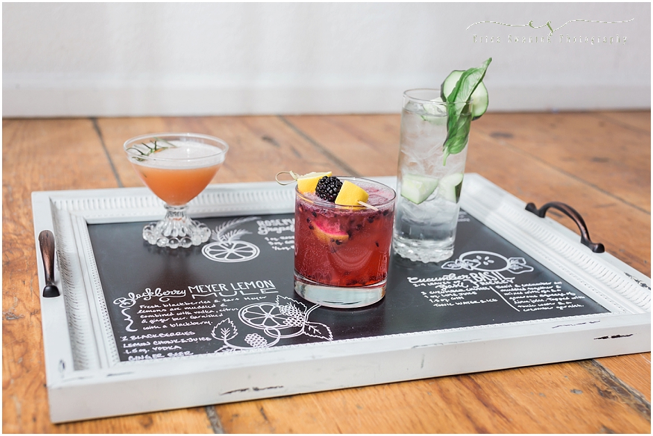 An assortment of refreshing signature cocktails are a must for your afternoon party and what better way to serve them than on this awesome board created by the talented Kristen Buwalda of Chalked. creative based in Bend, OR. 