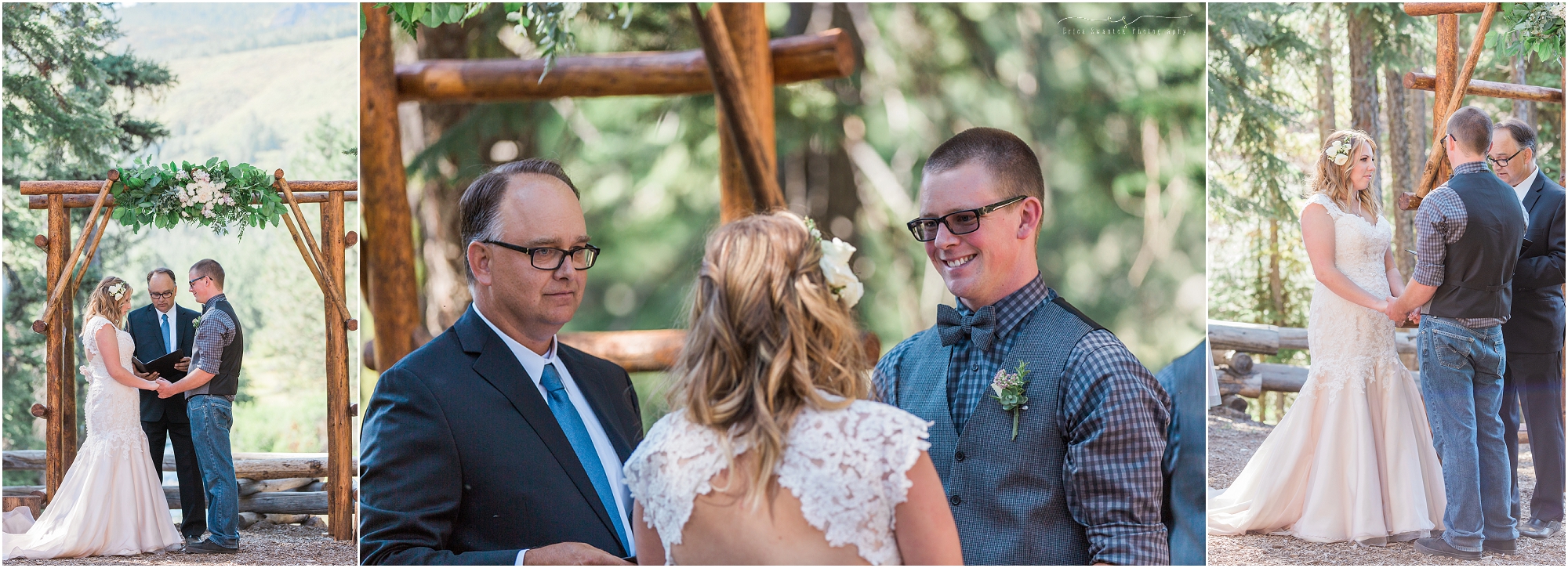 A groom is full of joy as he marries the love of his life in this sentimental Bend, OR wedding. 