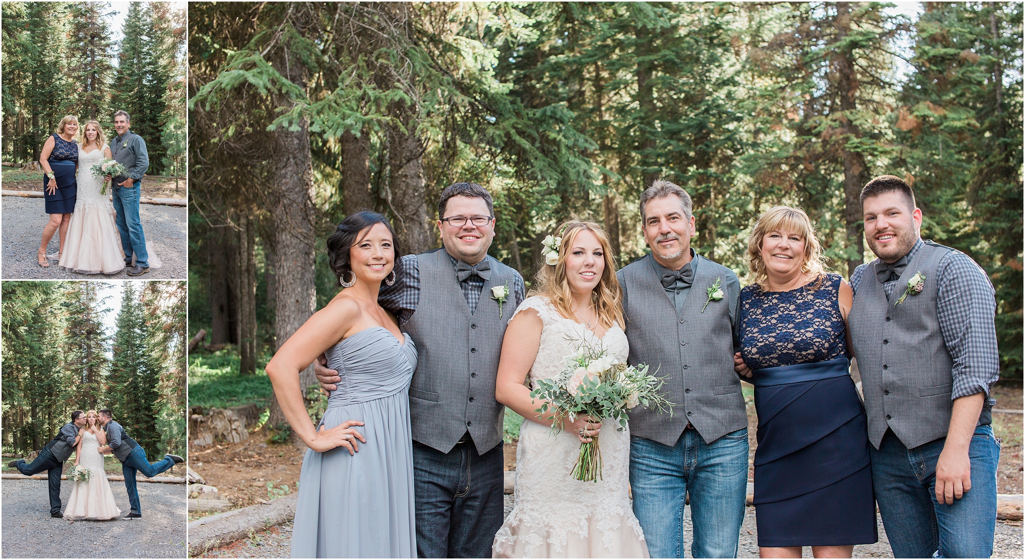 The bride's family formals at Skyliner's Lodge in Bend, OR. 