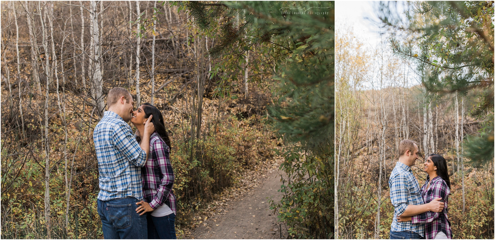 A gorgeous fall engagement photography session with flannels, woods and beautiful outdoors in Bend, Oregon. 