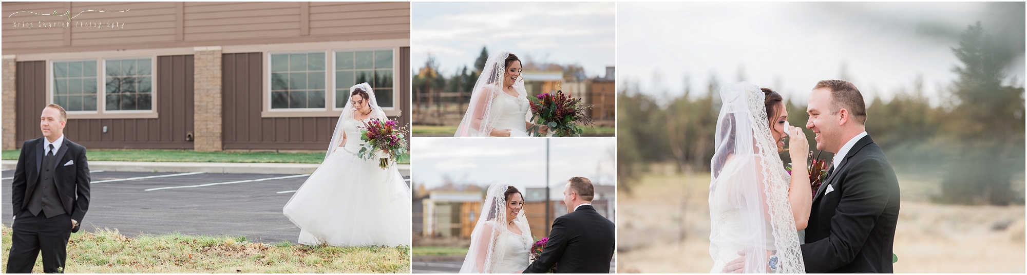 An amazing first look at this winter woodland wedding in Bend, OR. 