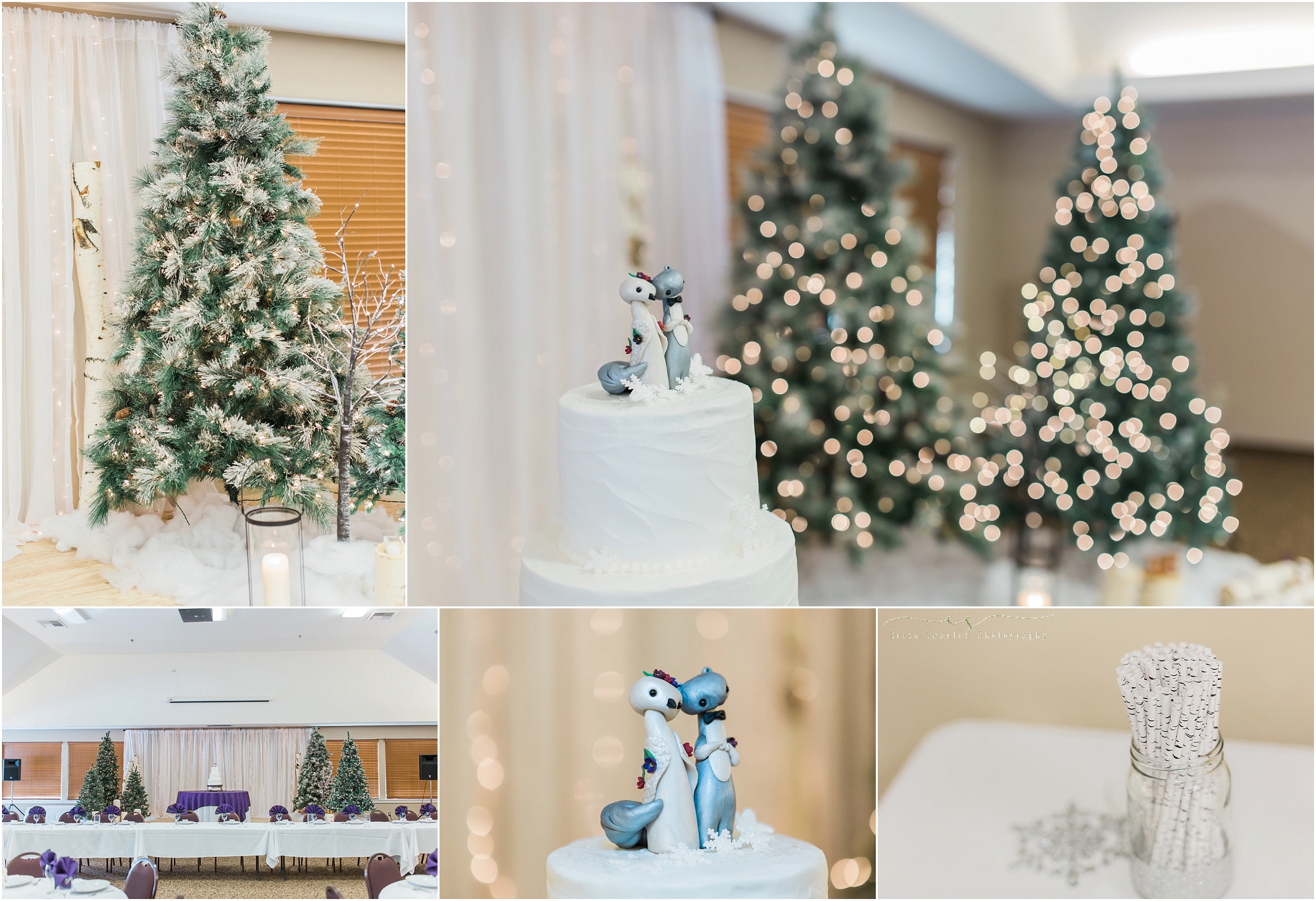 A beautiful winter woodland wedding theme bringing the outdoors in to the Seventh Day Adventist Church in Bend, OR. 
