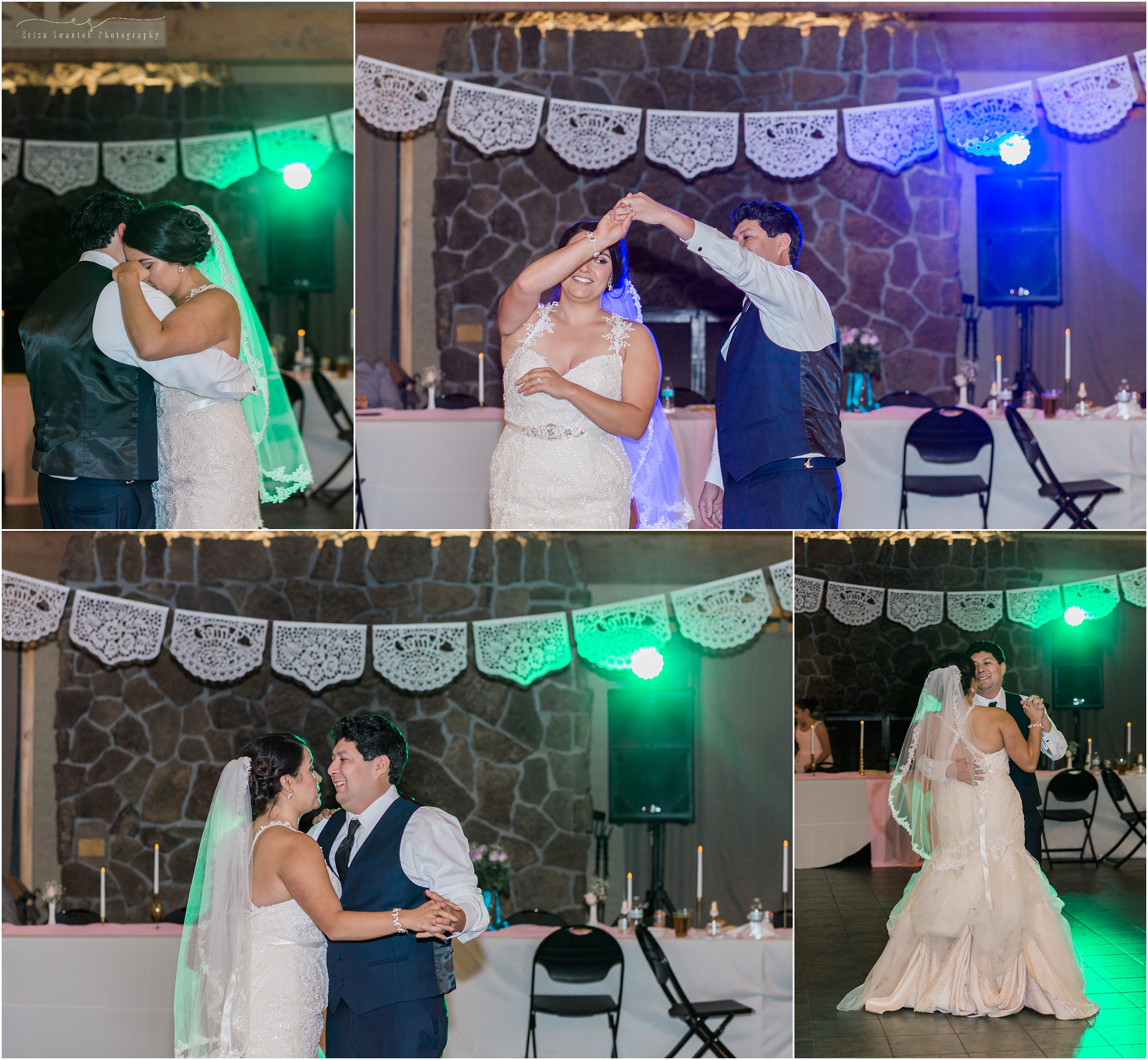 A beautiful Mexican bride and groom share a first dance together at their wedding captured by Bend, Oregon photographer Erica Swantek Photography. 