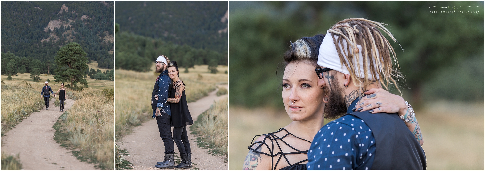 A gorgeous Colorado Rocky Mountain styled engagement shoot at Elk Meadow Open Space in Evergreen, CO. 