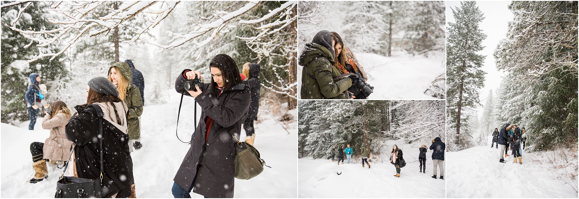 The Cascade Workshop attendees having fun shooting in the snow! 
