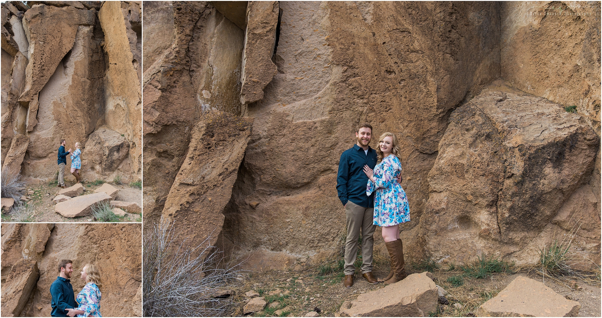 A gorgeous engagement photo session along the Deschutes River by Bend, OR wedding photographer Erica Swantek Photography.