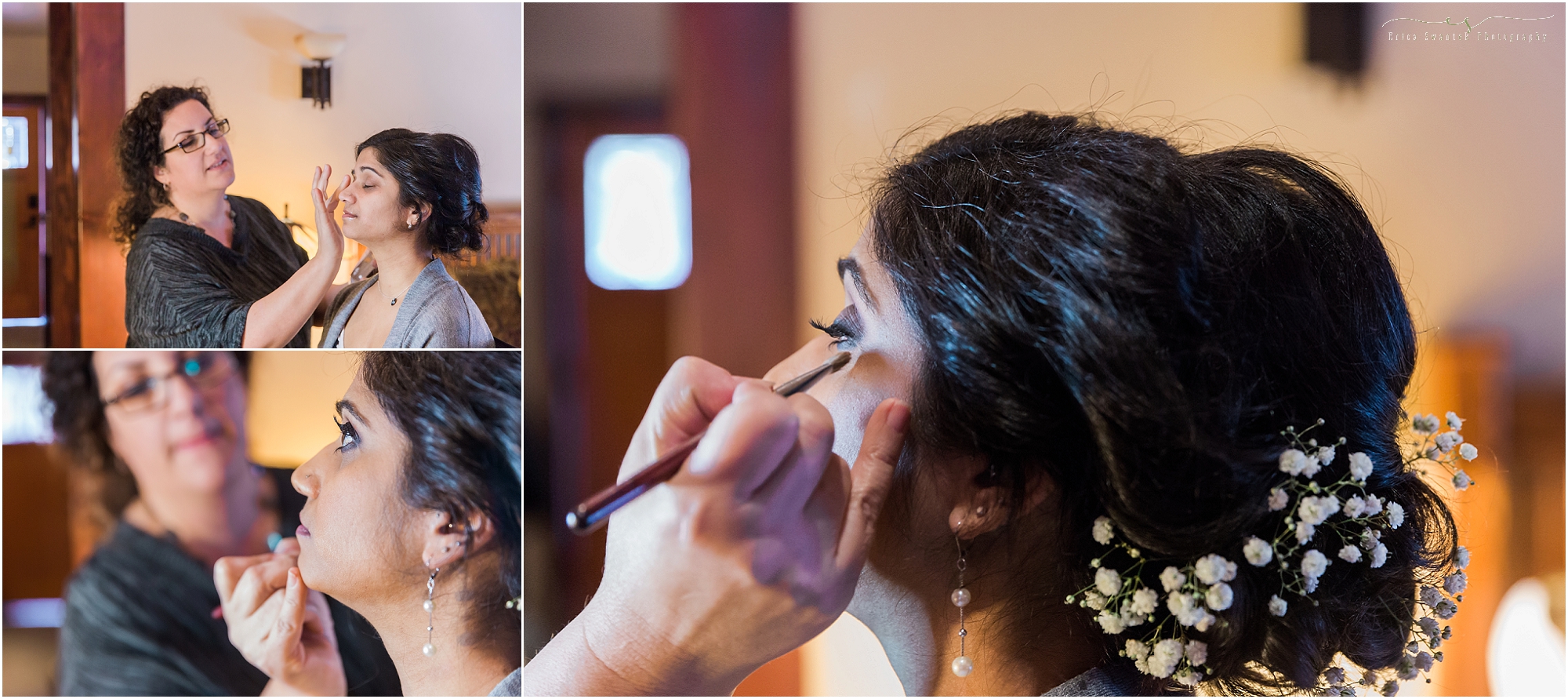 Makeup Mafia Weddings in Bend, OR creates a gorgeous smoky eye for this Indian bride at her Sisters Oregon winter wedding. 