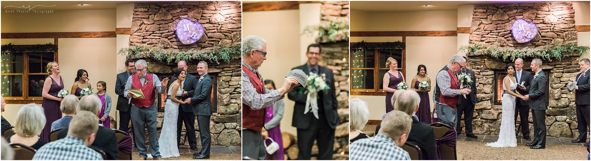 A laughter filled wedding ceremony at Five Pine Lodge in Sisters, Oregon. 
