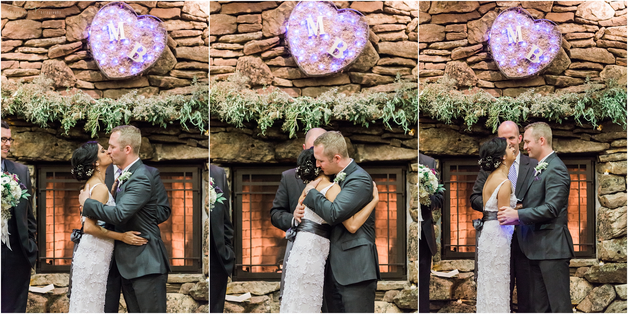 A couple kisses and seals the deal for their Sisters Oregon winter wedding. 