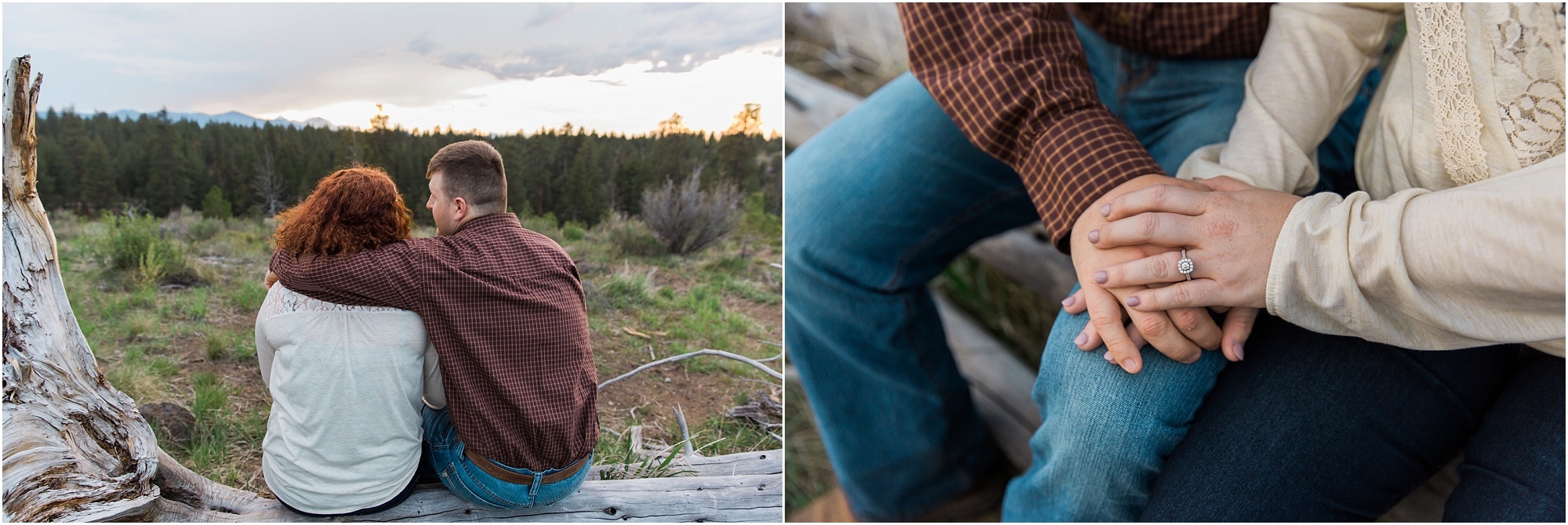 Waiting for the sunset at Shevlin Ridge at this classic Bend Oregon engagement session. 