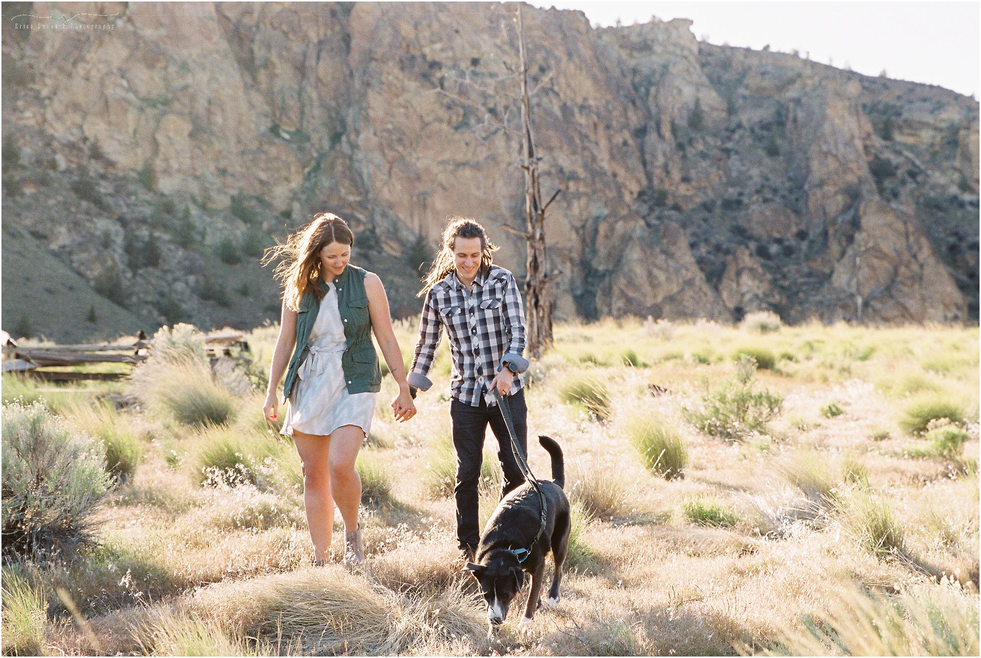 A gorgeous film scan from this Smith Rock Engagement Session in Terrbonne, OR by Bend wedding photographer Erica Swantek Photography. 