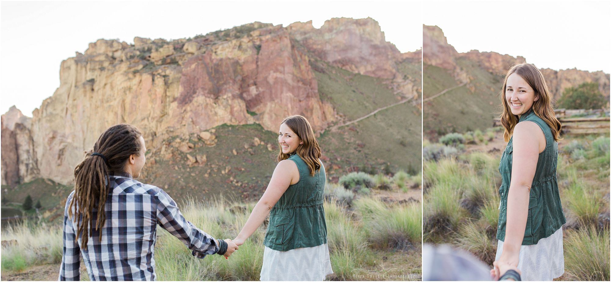 An outdoor adventure inspired Smith Rock Engagement Session by Bend wedding photographer Erica Swantek. 