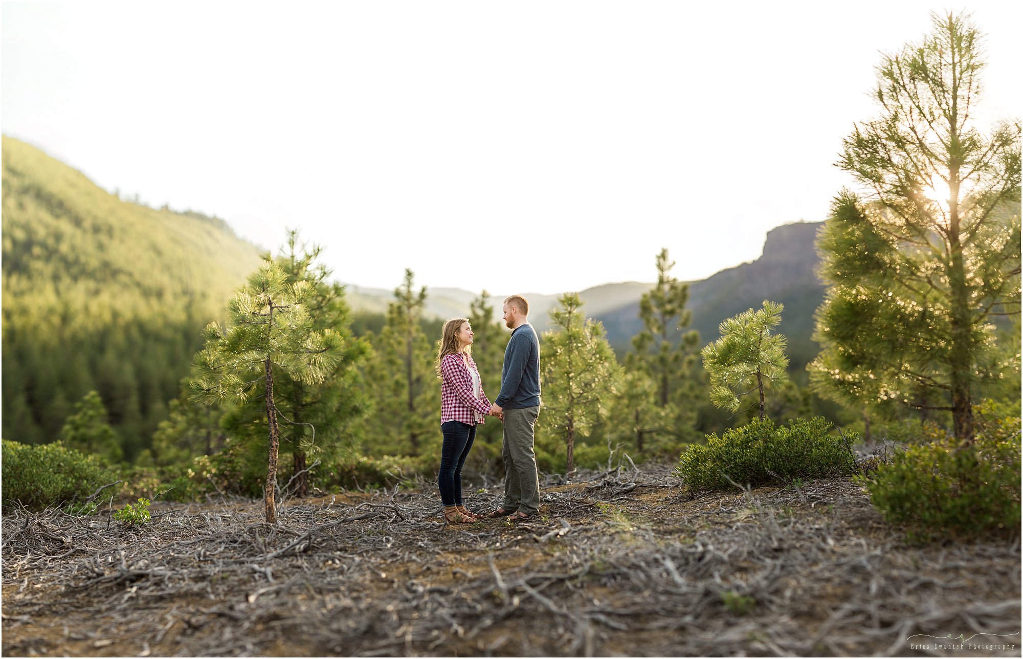 A spectacular view at this couple's Tumalo Creek engagement session by Bend Oregon wedding photographer Erica Swantek Photography. 