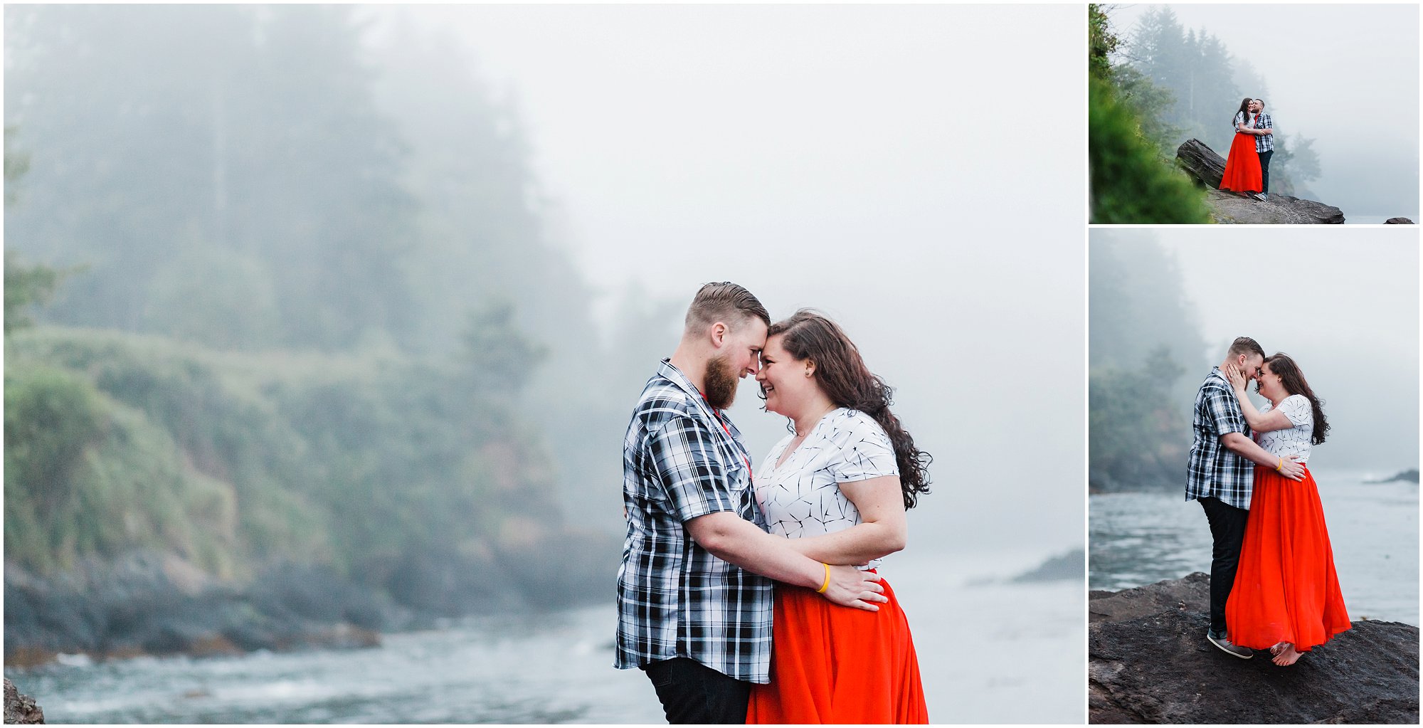 A stunning foggy Washington Coast engagement photo session at Salt Creek Recreation Area in Port Angeles, WA by Bend Oregon wedding photographer Erica Swantek Photography. 