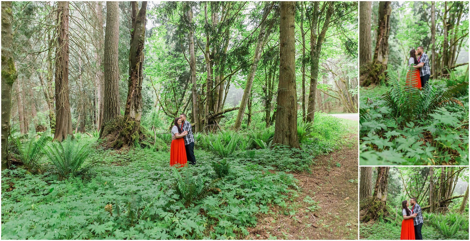 The Olympic Peninsula and it's mossy green forests are the perfect place for an engagement photo session. | Erica Swantek Photography
