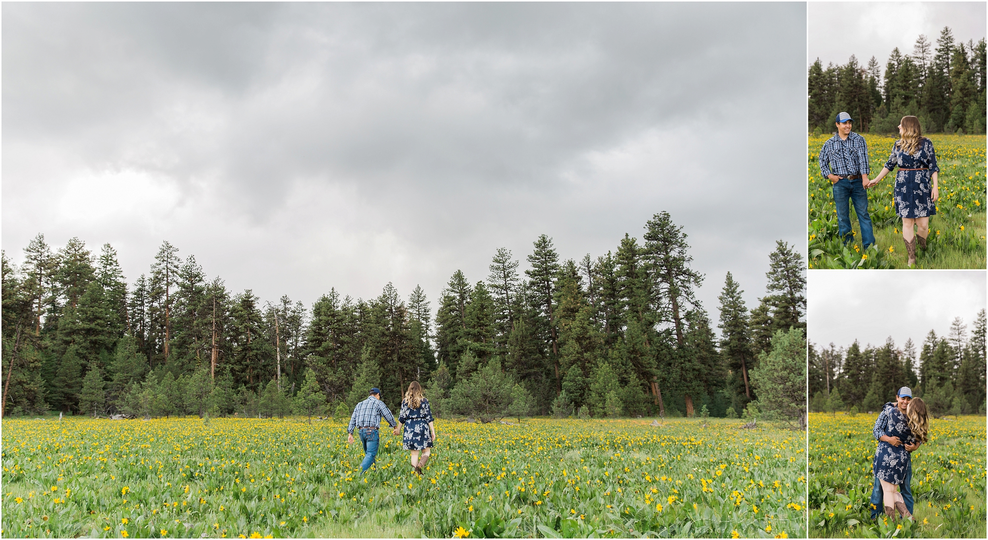 Gorgeous stormy skies provided awesome moody lighting at this Oregon outdoor adventure engagement session. | Erica Swantek Photography