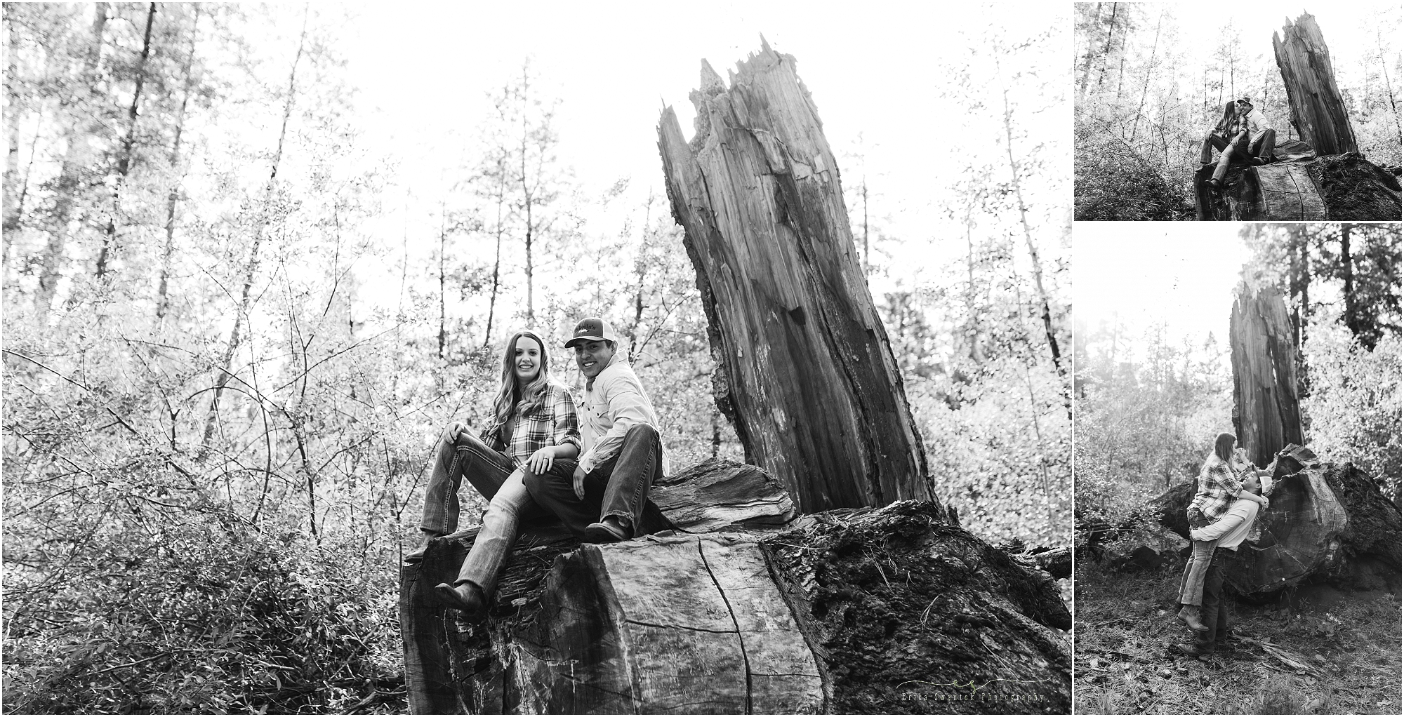 An awesome black & white series from this Oregon outdoor adventure engagement session in the Ochoco National Forest near Prineville, OR. | Erica Swantek Photography