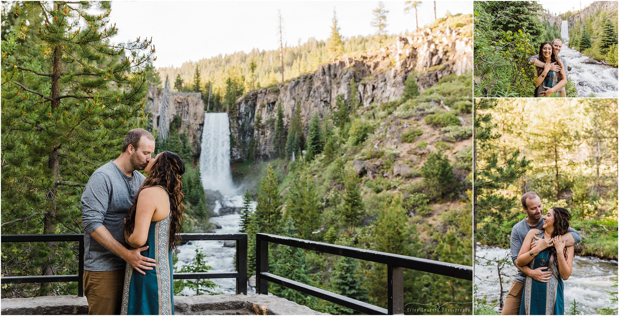 Beautiful Tumalo Falls engagement photos in Bend, OR. | Erica Swantek Photography