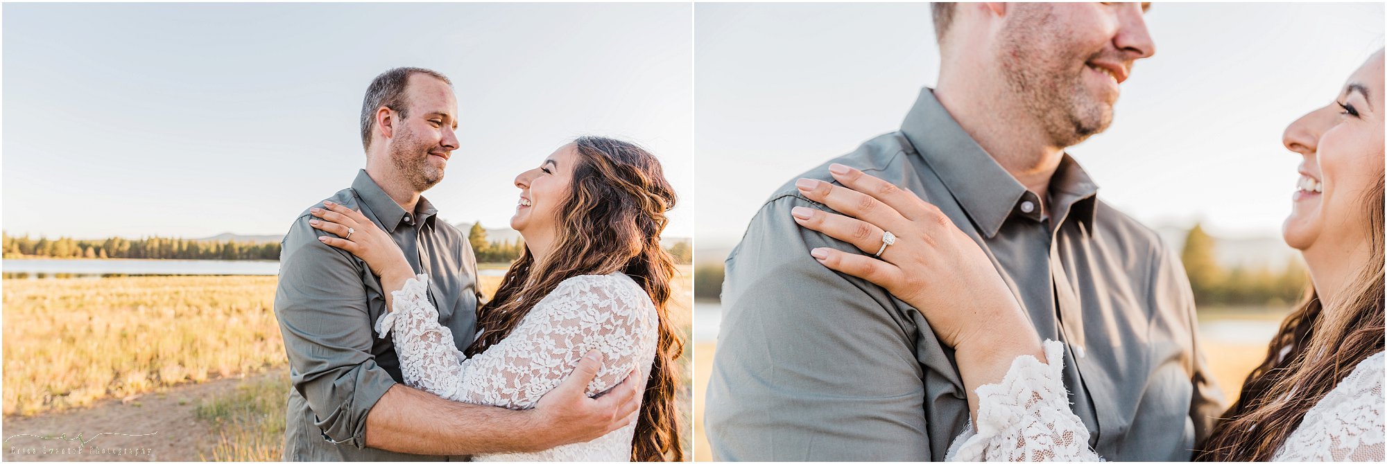 A gorgeous diamond engagement ring from this Tumalo Falls engagement photos session near Bend, OR. | Erica Swantek Photography.