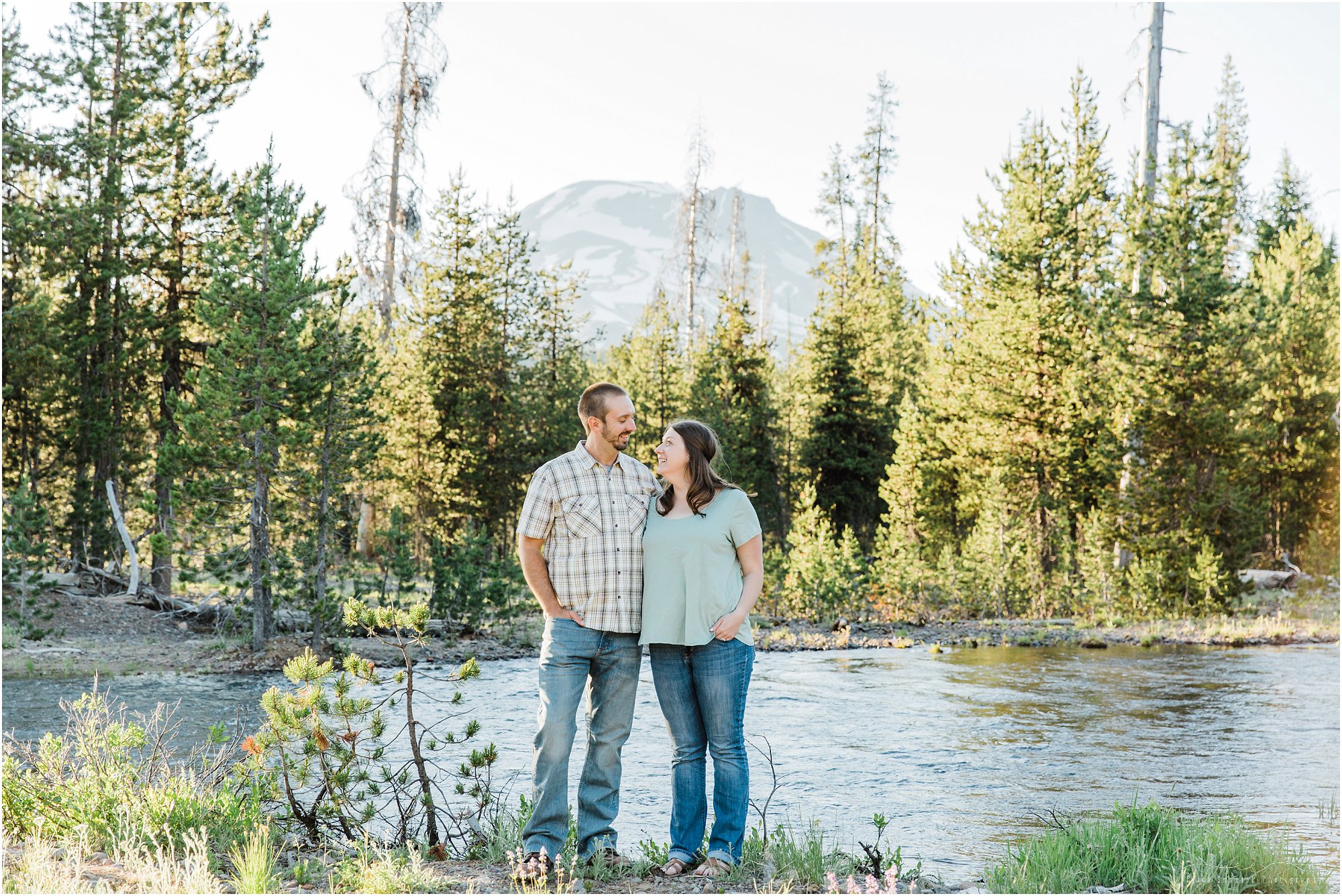 South Sister in her full glory at this Cascade Mountain engagement photography session near Bend, OR. | Erica Swantek Photography