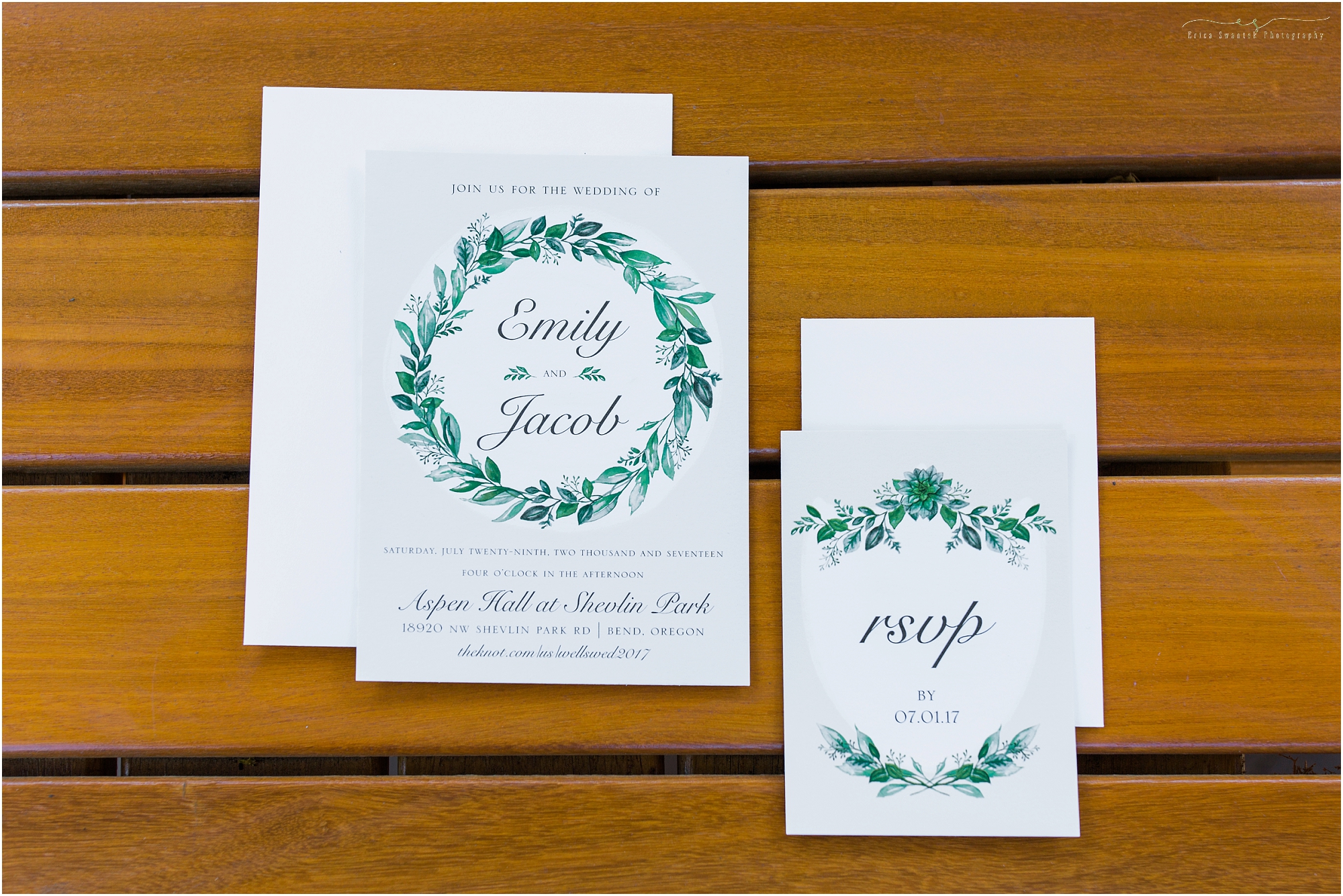 Gorgeous simple invites for a vintage rustic chic Bend wedding. | Erica Swantek Photography