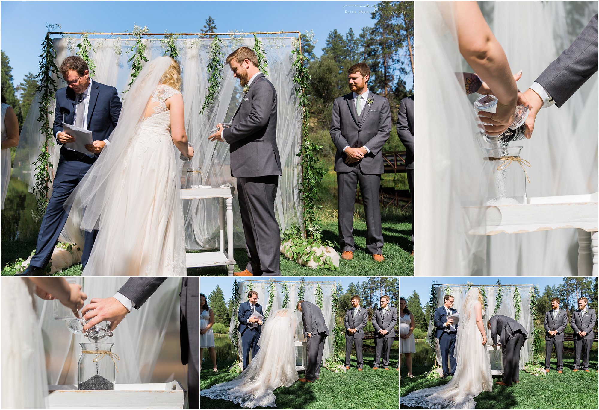 A beautiful wedding ceremony in front of Shevlin Pond in Bend, OR. | Erica Swantek Photography