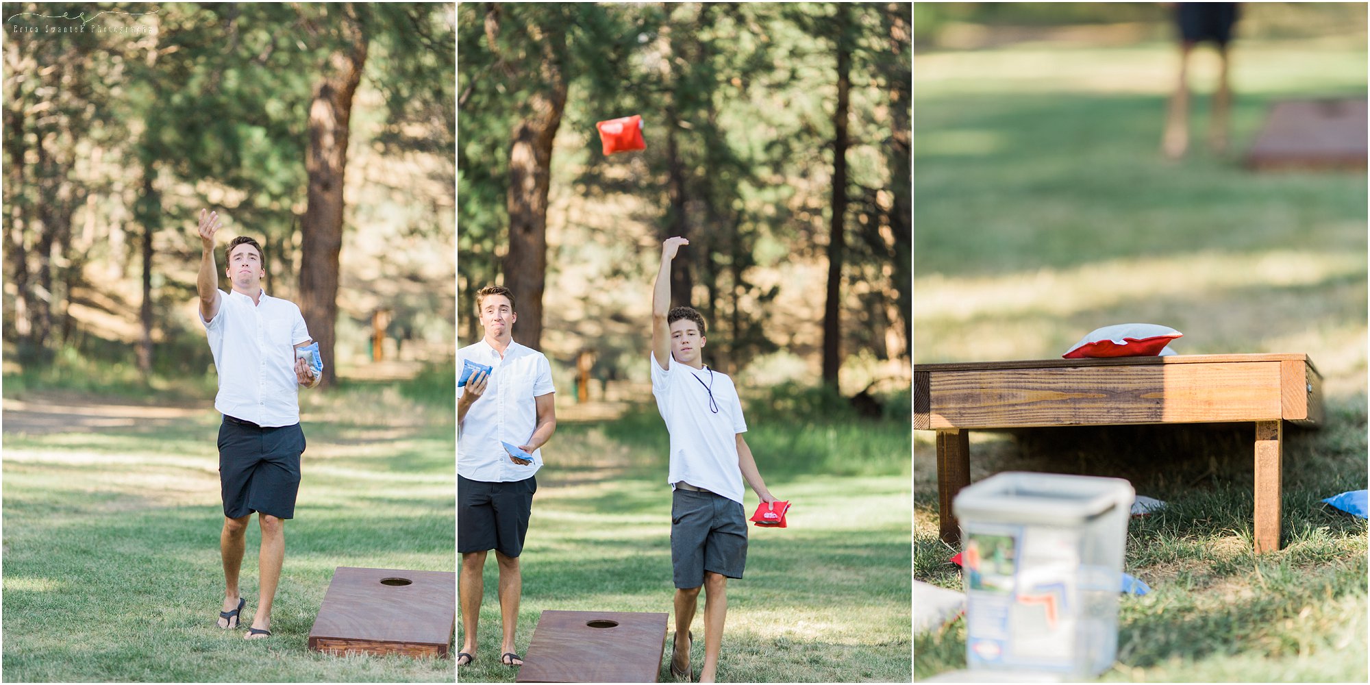 Lawn games are such a hit at your outdoor Bend, Oregon wedding. | Erica Swantek Photography