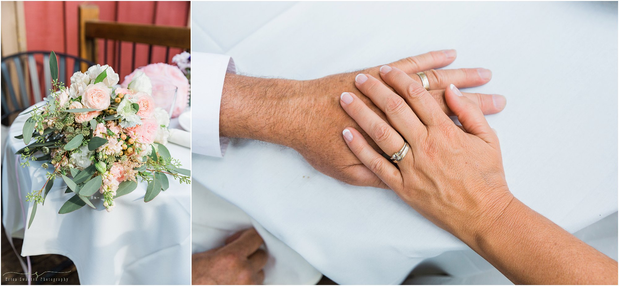 The ring shot along with a gorgeous bridal bouquet from Woodland Floral in Sisters, OR. | Erica Swantek Photography