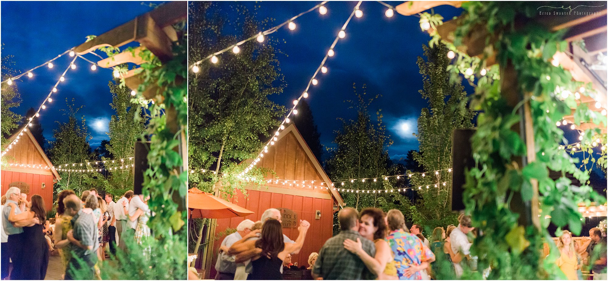 A gorgeous summer evening for an outdoor garden art gallery wine bar wedding at the Open Door in Sisters, OR. | Erica Swantek Photography