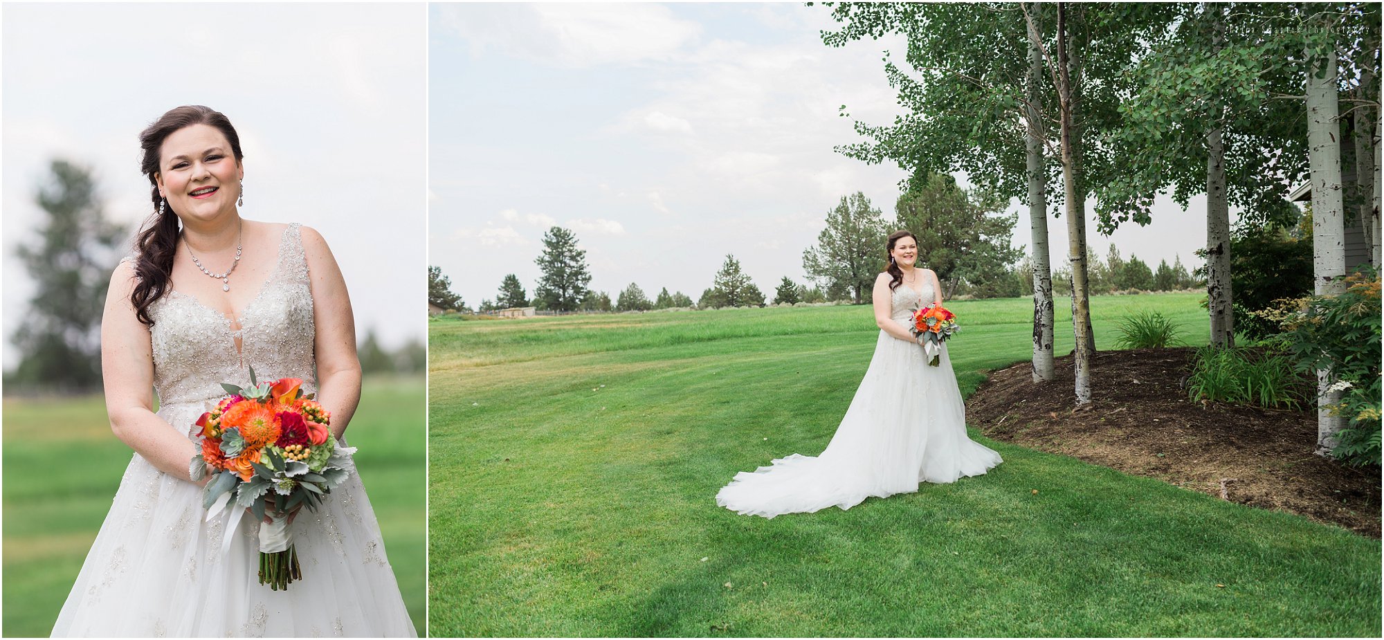 A gorgeous bride poses for some formal bridal portraits before her Bend Oregon wedding. | Erica Swantek Photography