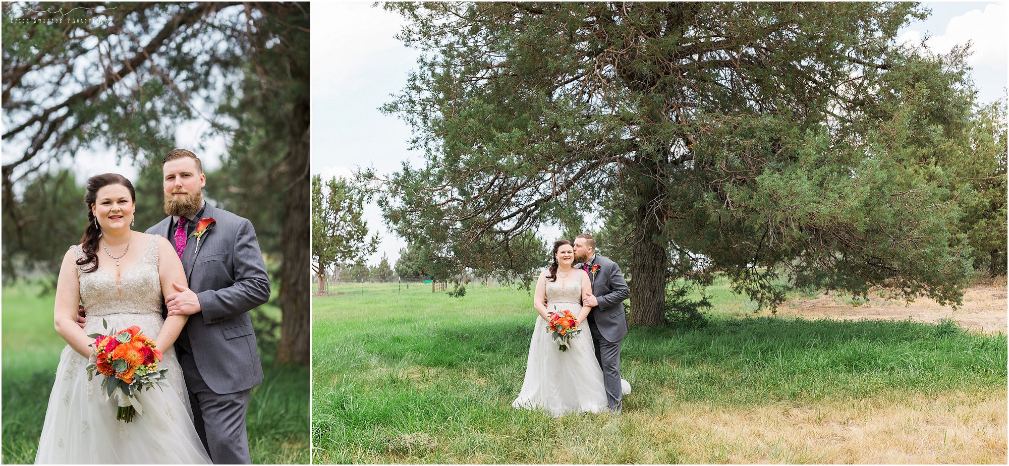 A few photos in the high desert landscape surrounding Bend before heading to the falls for their intimate Oregon waterfall wedding. | Erica Swantek Photography