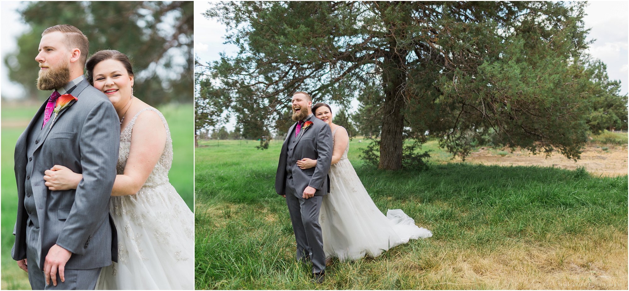 A few photos in the high desert landscape surrounding Bend before heading to the falls for their intimate Oregon waterfall wedding. | Erica Swantek Photography