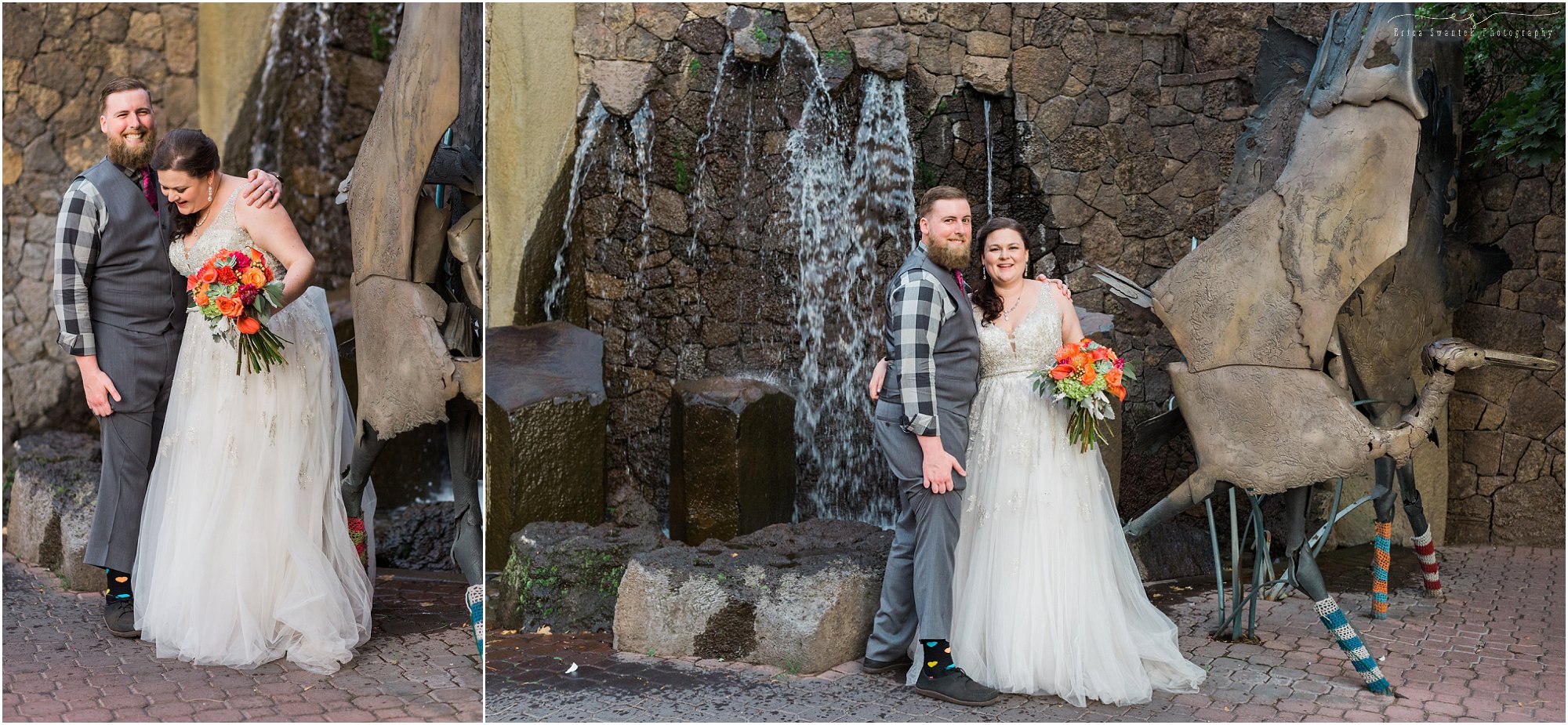 Downtown Bend Oregon is a beautiful place for your wedding day photos. | Erica Swantek Photography