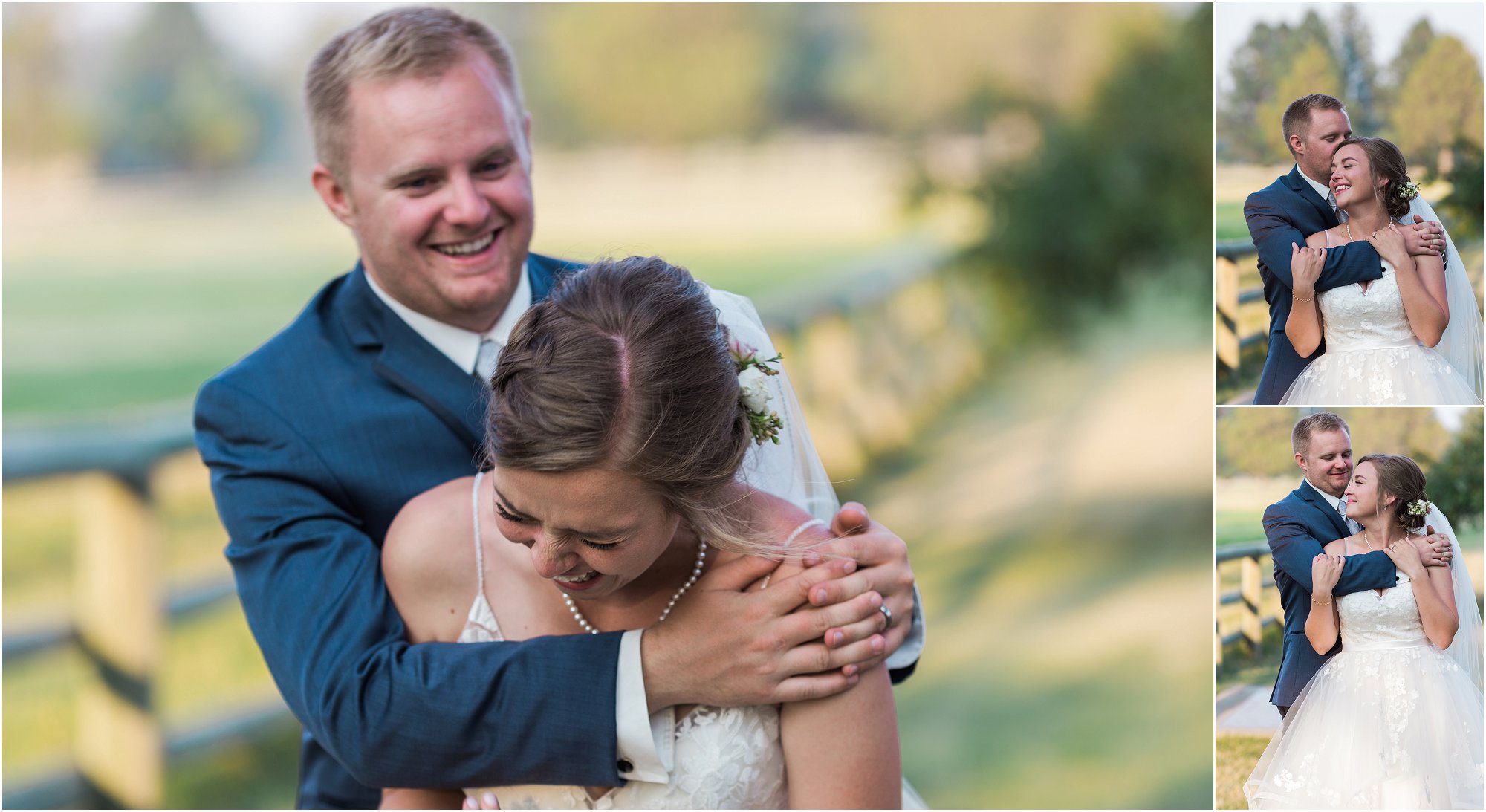 Natural laughter during your couple's wedding portraits is truly amazing. Photographed by Bend wedding photographer Erica Swantek Photography. 