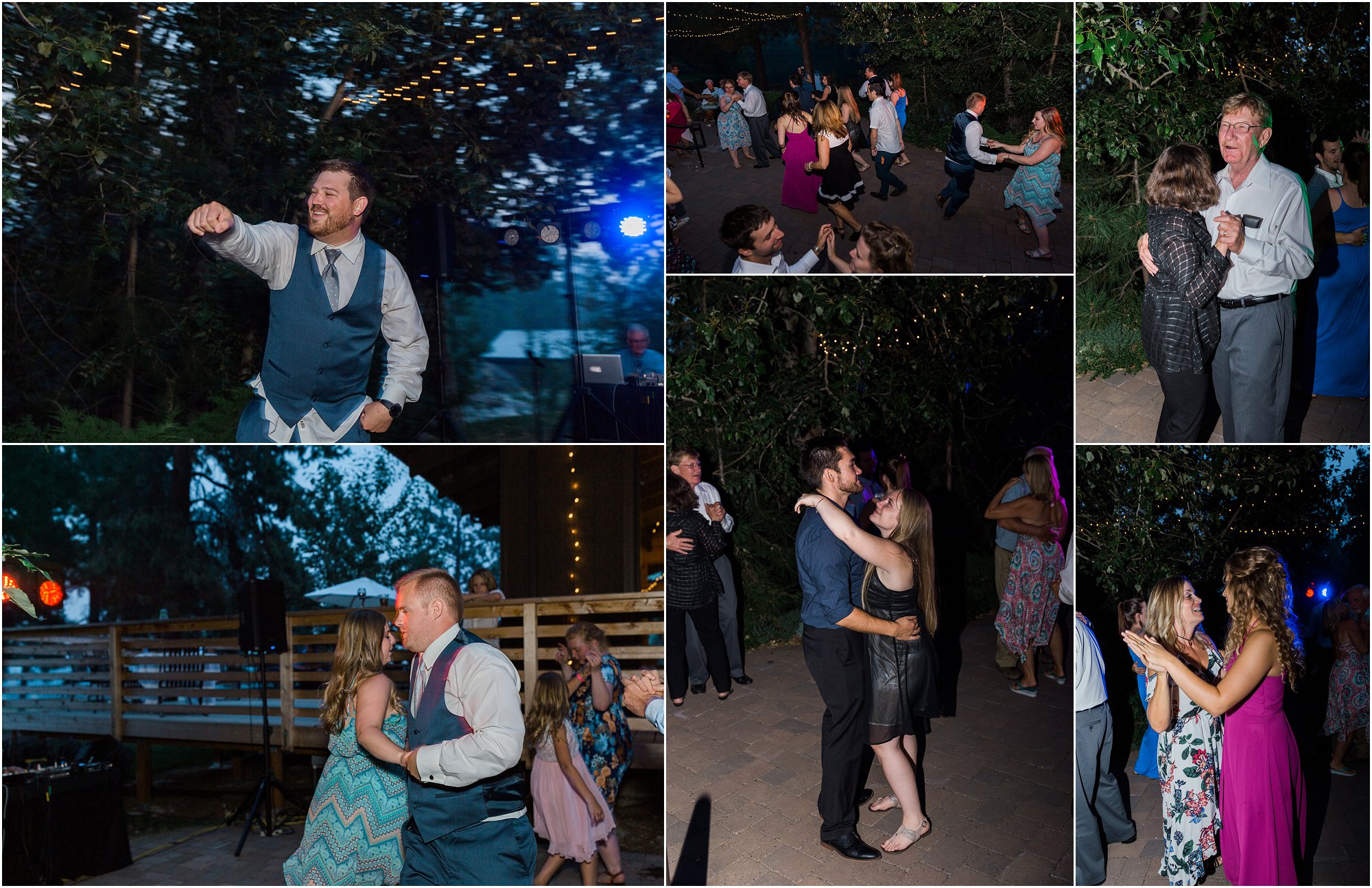 The dance floor is packed filled with tunes from Studio Jay at this Rock Springs Ranch wedding in Bend, OR. | Erica Swantek Photography