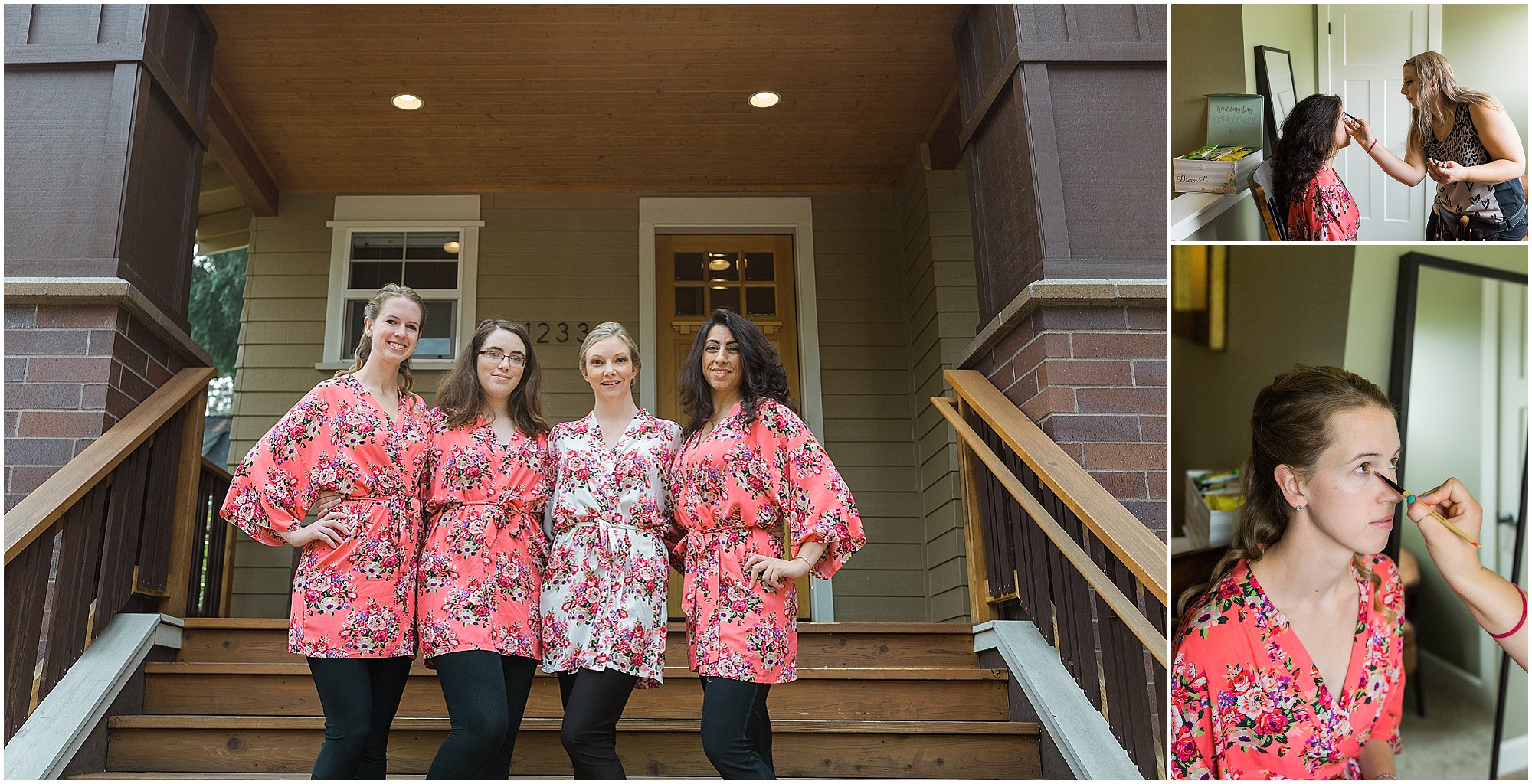 Deschutes brewery wedding bridesmaids in their getting ready robes. | Erica Swantek Photography
