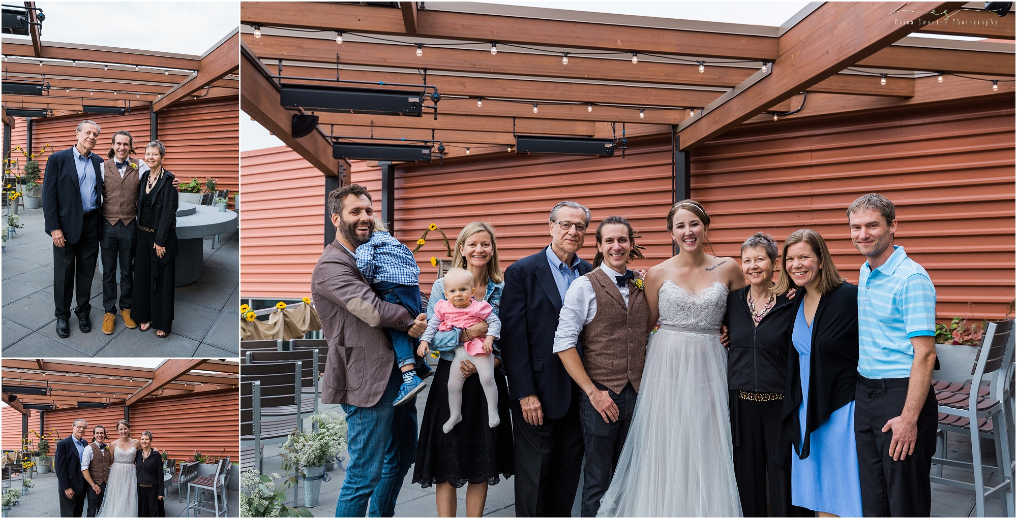 Family portraits after the ceremony at a Worthy Brewing Wedding in Bend Oregon. | Erica Swantek Photography