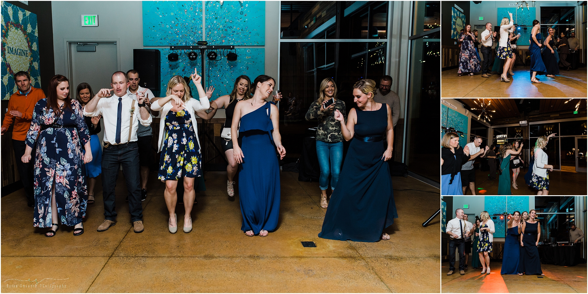 The dance floor at the Hop Mahal lights up at this Worthy Brewing Wedding in Bend Oregon. | Erica Swantek Photography