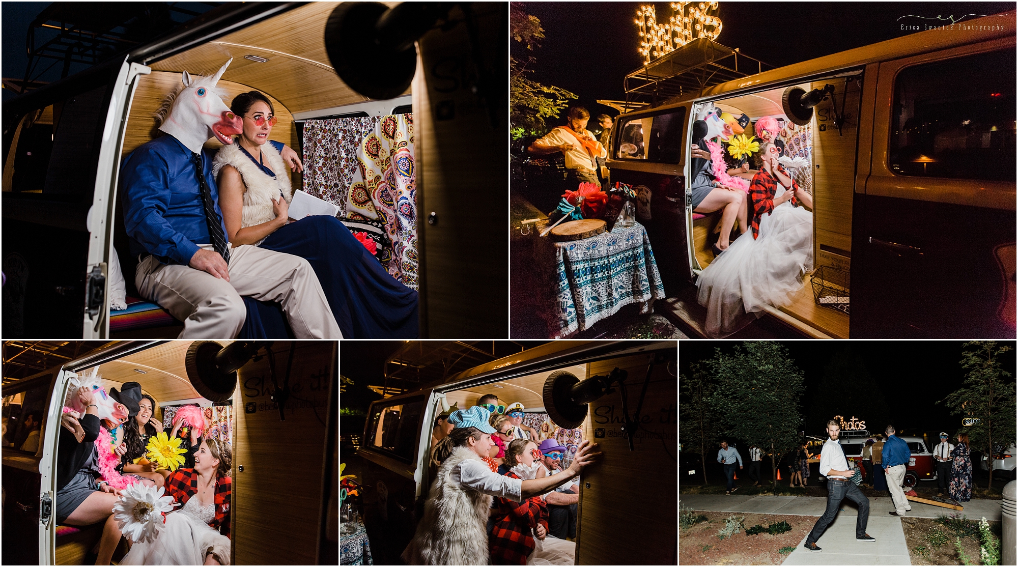 The Bend VW Photo Bus Booth was a total hit with guests at this Worthy Brewing Wedding in Bend Oregon. | Erica Swantek Photography