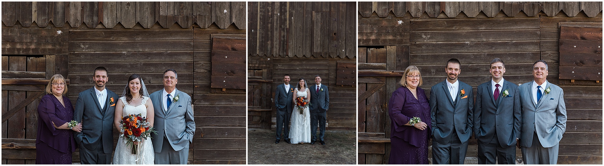 Family formals at a Hollinshead Barn fall wedding in Bend, OR. | Erica Swantek Photography