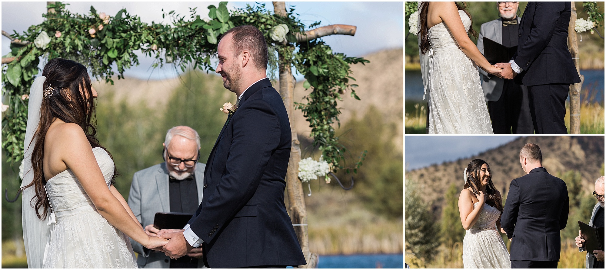 A heartfelt wedding ceremony full of tears at this Ranch at the Canyons falls wedding near Bend, OR. | Erica Swantek Photography