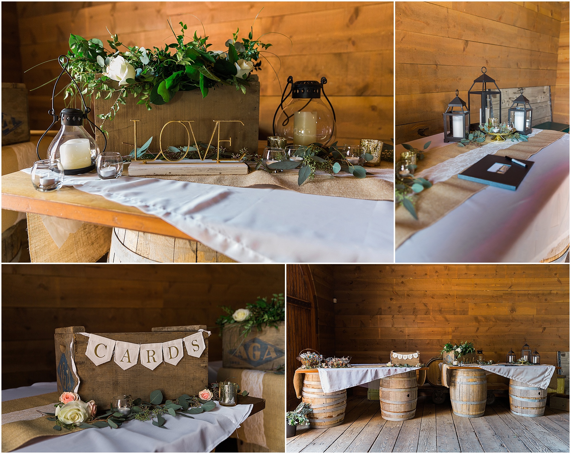 DIY wedding decor with fresh greenery spruce up the guest book table at this Ranch at the Canyons fall wedding near Smith Rock in Oregon. | Erica Swantek Photography