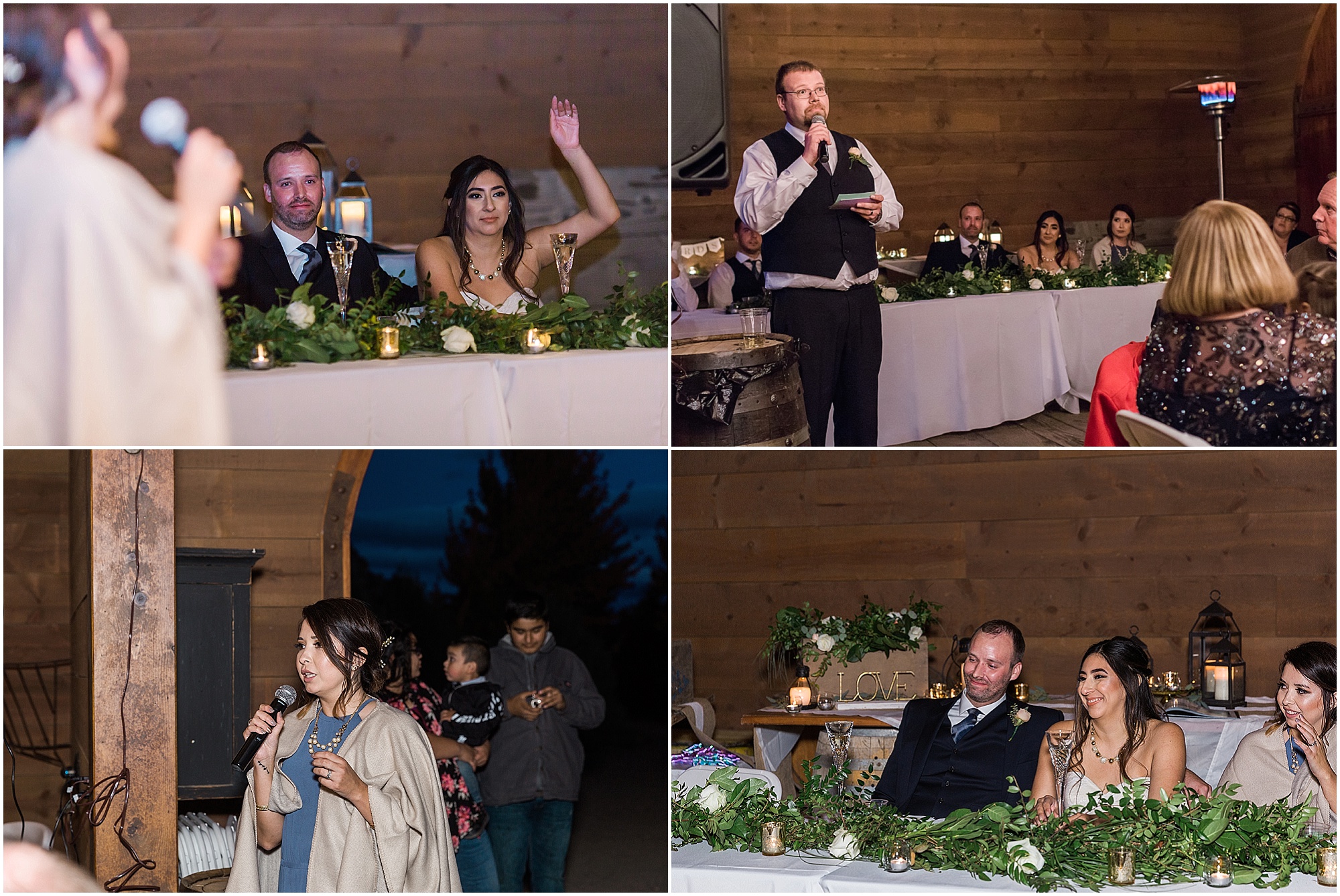 More toasts during the indoor reception at the Tuscan Stables wedding venue at Ranch at the Canyons in Oregon. | Erica Swantek Photography