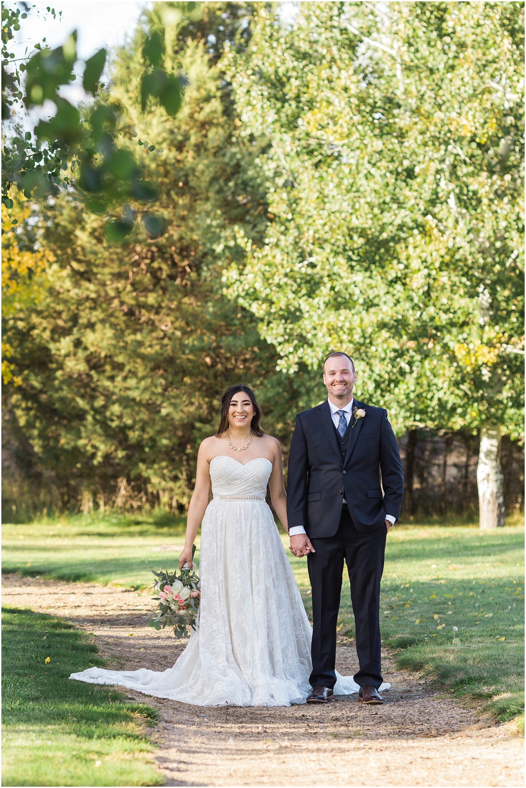 A romantic portrait of a couple at their Ranch at the Canyons fall wedding near Bend, OR. | Erica Swantek Photography