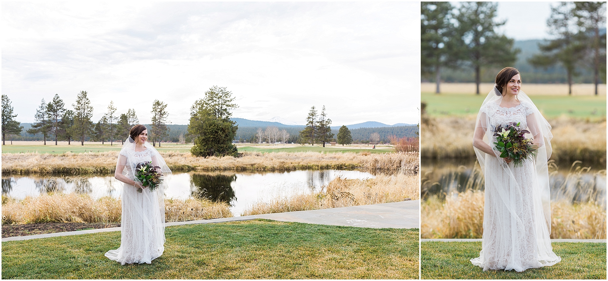 Gorgeous bridal portraits at this Sunriver Resort winter wedding in Oregon. | Erica Swantek Photography