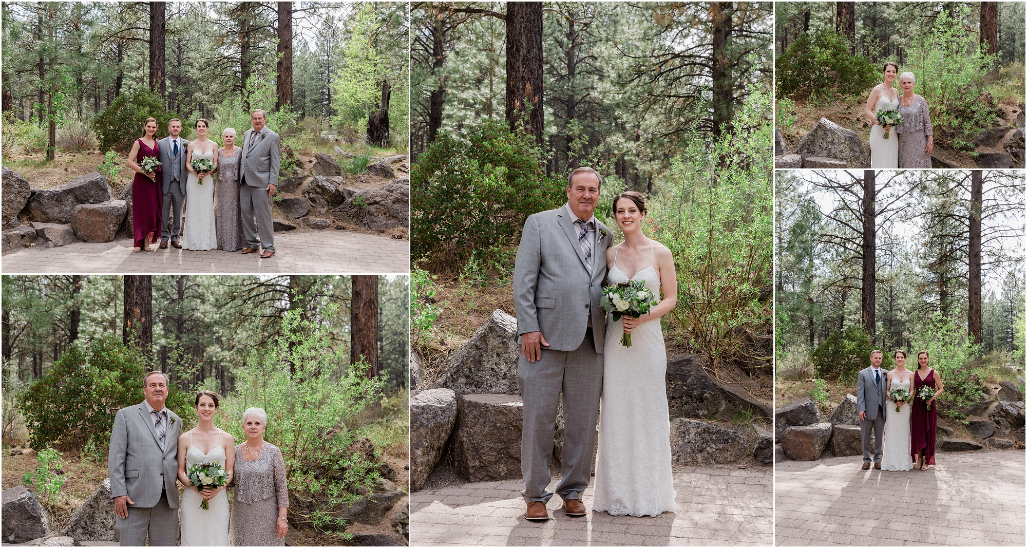 The bride and her family at a Bend, OR wedding at the High Desert Museum. | Erica Swantek Photography