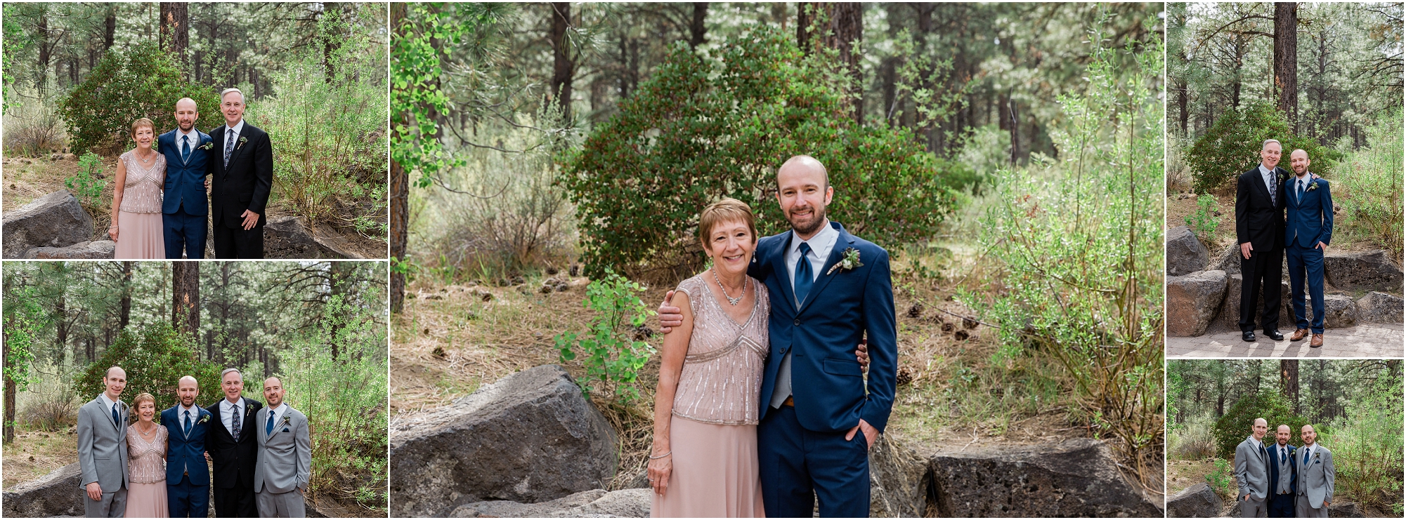 The groom and his family at a Bend Oregon wedding at the High Desert Museum. | Erica Swantek Photography