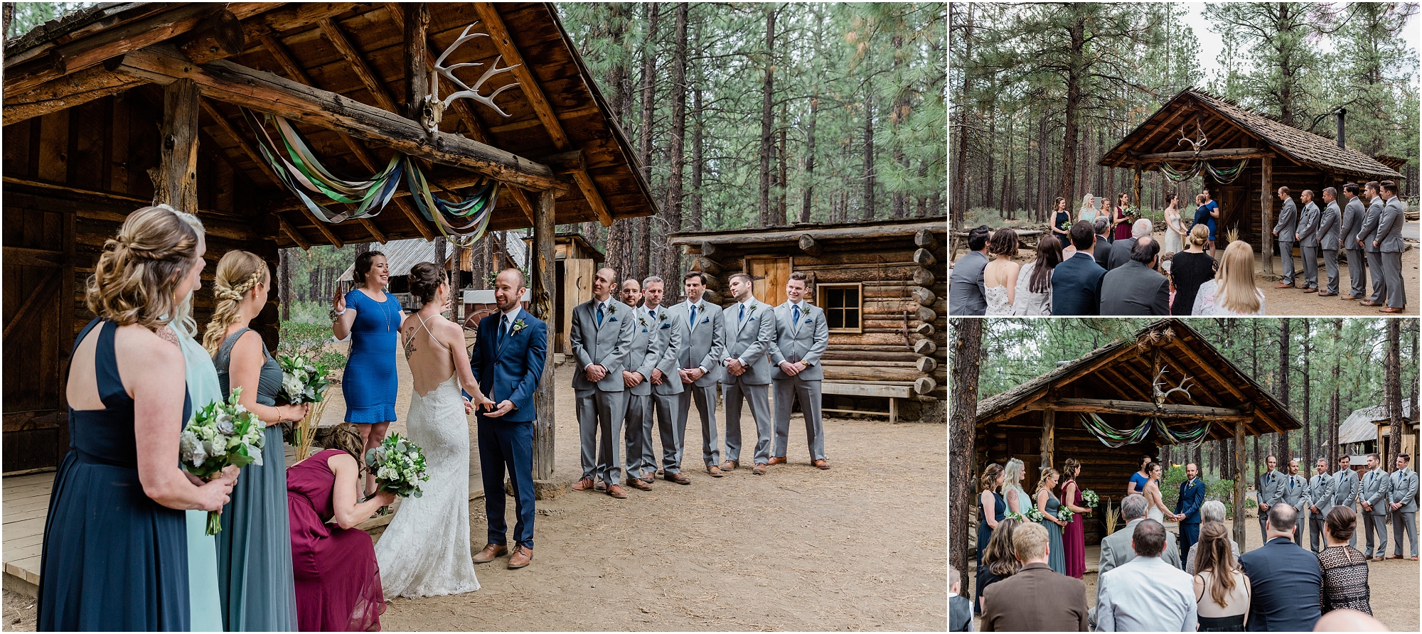 The Miller Family Ranch is a rustic ceremony location within the High Desert Museum wedding venue in Central Oregon. | Erica Swantek Photography